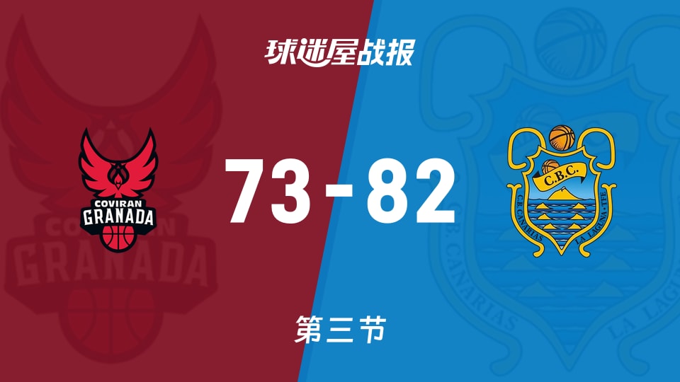 西篮甲常规赛:三节结束,特内里费以82-73领先格拉纳达