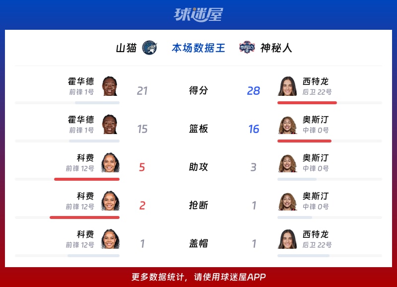 山猫vs神秘人各项最佳